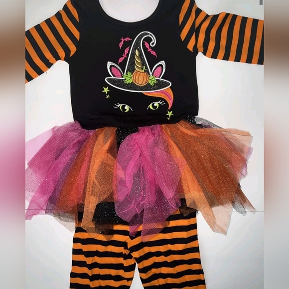 Emily Rose Girl's Fall Applique Halloween Tutu Tunic & Legging Set, Size… - Picture 2 of 7